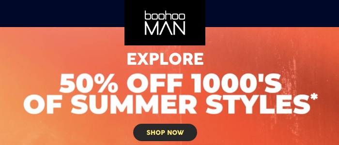 BoohooMAN: Huge 50% off on Summer Styles – Look Stylish and Save Big!